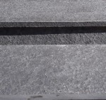 Schody z BAZALTU - GRAFIT płomień 125x34x3cm   