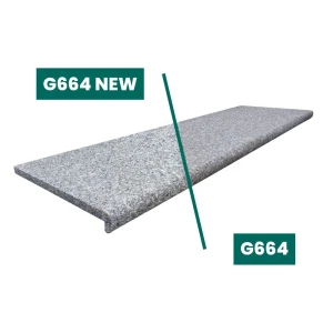 Stopnica granitowa płomieniowana G664 New 135x35x2 Bullnose