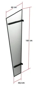 ŚCIANKA do daszków uniwersalna - skośna - 185x60x30,5 cm - płyta kom. PC 