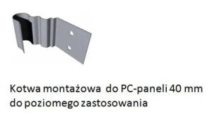 Kotwa montażowa do PC-paneli 40 mm - do poziomego zastosowania (1)